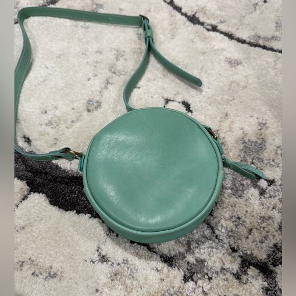 Portland leather goods small circle crossbody in mint - Picture 3 of 4